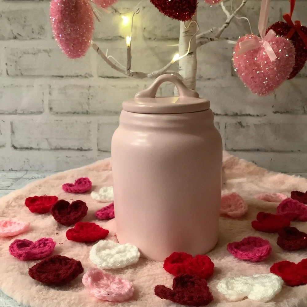 Rae Dunn Ceramic Pink Love Canister